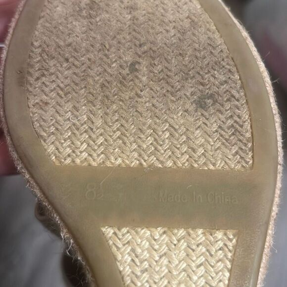 ✨Lauren Ralph Lauren Women s Erica Wedge Tan Sz 8.5 Sandals✨ - Picture 8 of 10